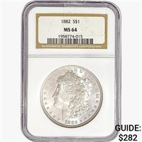 1882 Morgan Silver Dollar NGC MS64