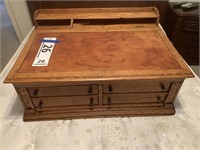 Oak Leather Top spool cabinet