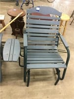Nice painted wooden glider chair with tray table