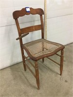 One antique cane seat dining chair