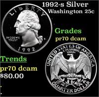 Proof 1992-s Silver Washington Quarter 25c Graded