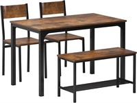 soges Dining Table Set  43.3 inch  Rustic Brown