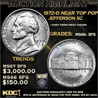 ***Auction Highlight*** 1972-d Jefferson Nickel Ne