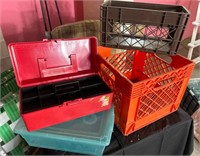 Mix lot of crates and storage containers