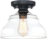 (N) Industrial Semi Flush Mount Ceiling Light, Mod