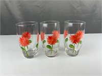 MCM hand painted floral glasses