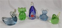 Glass Paperweight Animal Lot