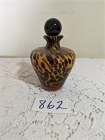 LEOPARD GLASS PERFUME BOTTLE WITH STOPPER