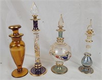 Vintage Ornate Glass Perfume Bottles