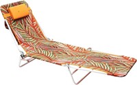 Beach Lounge Chair 180-degree Reclining & Lay
