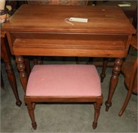 Antique Mahogany Piano desk and stool