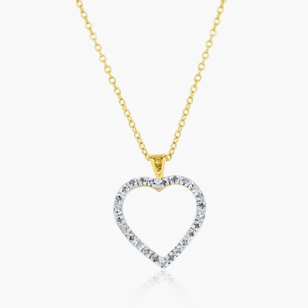 14K YELLOW GOLD 1.00CT DIAMOND HEART PENDANT