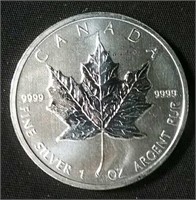 1oz -9999 Pure Silver maple leaf coin #1