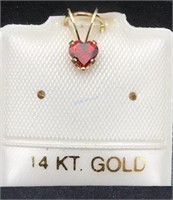 14K Gold Garnet Pendant