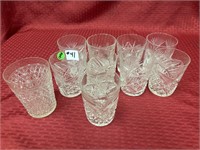 10 Crystal Tumblers, 5 matching and 5 unmatched