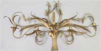 Gilt Metal Wheat Wall Sconce