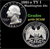 Proof 1981-s TY I Washington Quarter 25c Grades GE