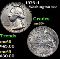 1976-d Washington Quarter 25c Grades GEM+ Unc