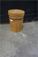 Basket with lid, includes Afghan