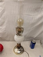 Vintage Hobnail Lamp, 22 1/2" tall, works