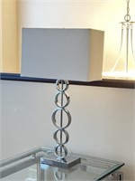 Pair Modern Contemporary Stacked Ring Lamps