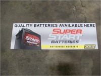 Super Start Battery Plastic Sign  32x10 inches