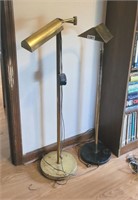 2 Vtg Brass MCM Floor lamps Adj NEcks