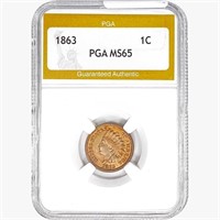1863 Indian Head Cent PGA MS65