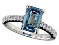 14kt Gold 2.45 ct Fancy Blue VS Lab Diamond ring