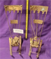 HIS & HERS BRASS STYLE ROCKING CHAIR FIGURINES