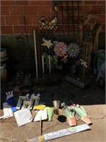 Lot of Metal Yard Art Scarecrow