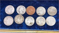 (10) silver quarters 1945-1964