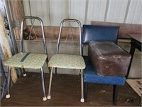 Vintage Childrens Chairs and Footstool - Has Some