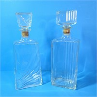 Vintage Clear Glass Liquor Decanters