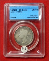 1872 H Canada Half Dollar ***