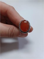 Burnt Orange Quartz Marked 925 Size 6.25 Ring-