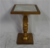12" Gold Mid Century Square 16" Plant Stand Table