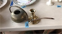 BRASS CANLDE STICK & WATERING CAN