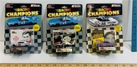 3 Vintage Racing Champions Die Cast Cars w/ Card