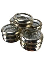 14 Sterling Silver Rimmed Coasters