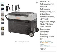 C9598 VEVOR 12 Volt Car Refrigerator Fridge
