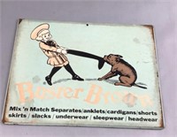 Buster brown wood sign