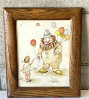 Framed Original Clown Painting (1981)