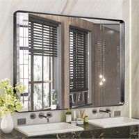 40x30 Inch Black Bathroom Mirror Vanity Mirror
