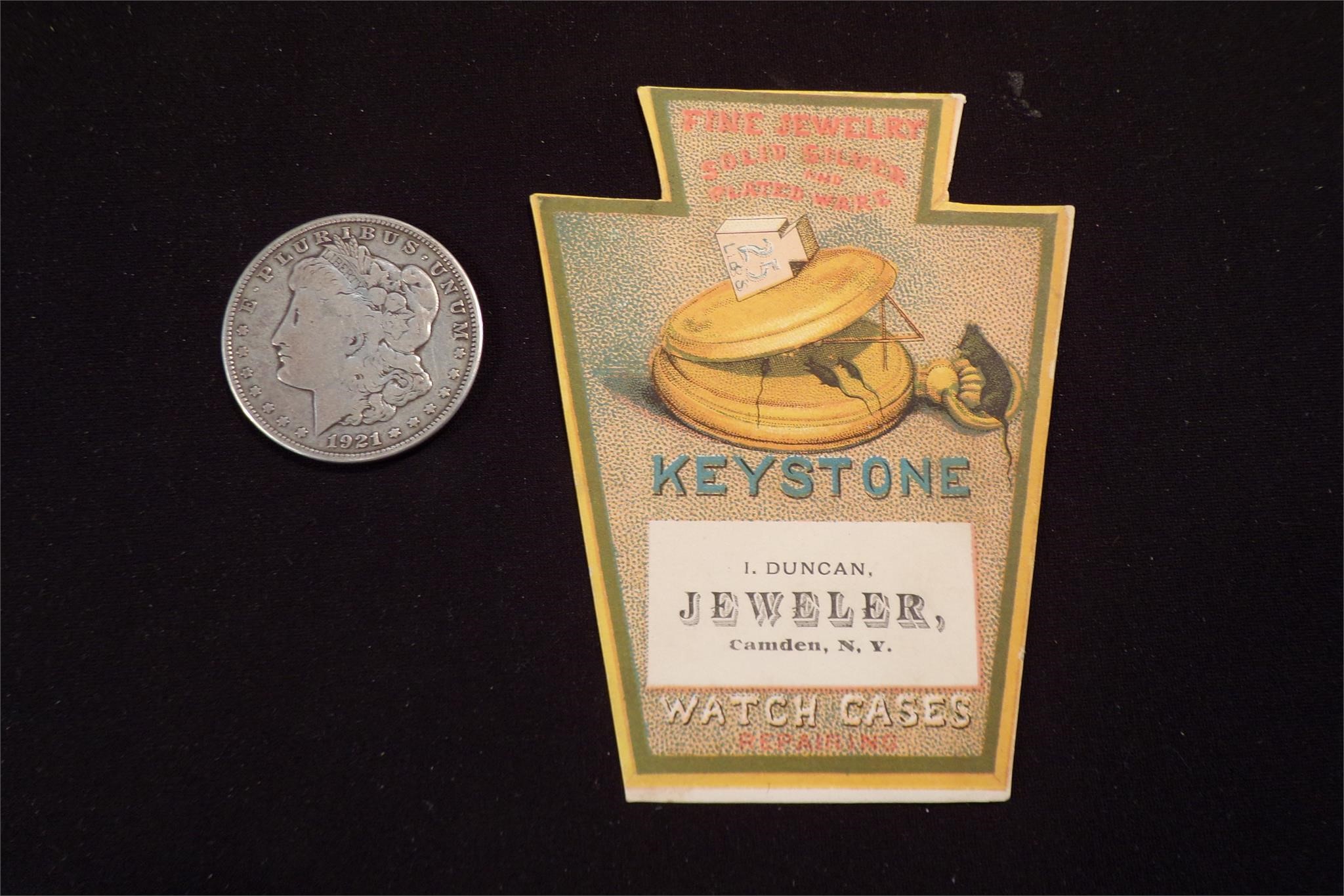 Keystone Pocket Watch Cases Victorian Trade Card