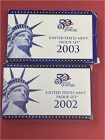 (2) 10 Coin Proof Sets: 2003-S, 2002-S