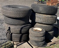 pallet of assorted tires