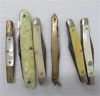(6) Folding knives marked Western, Autopoun,