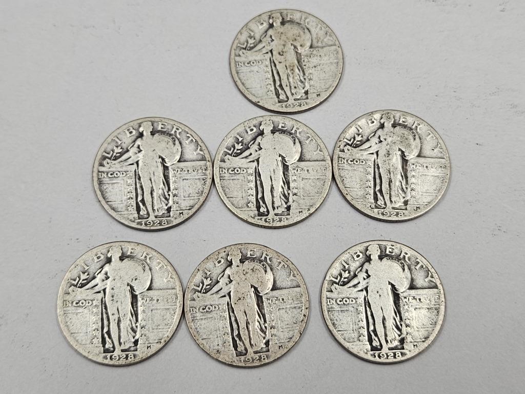 1928 Standing Liberty 7 Quarters