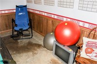 (2) Exercise Balls; TV; Ab Lounger